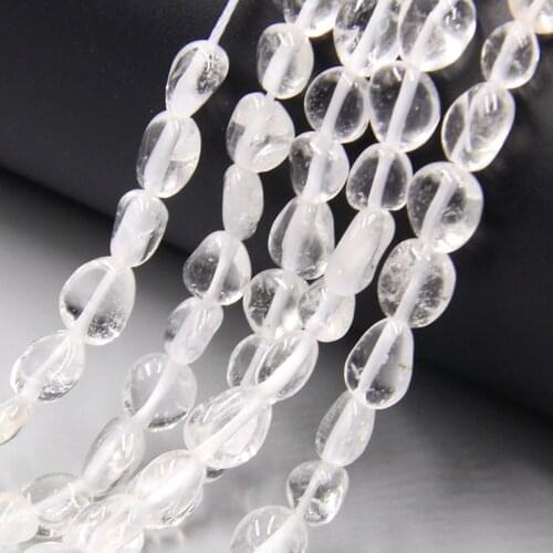 6-10mm Pebble Smooth freeform clear White Rock Crystal Quartz loose Beads For Jewelry Making Diy Bracelet necklace earring gift