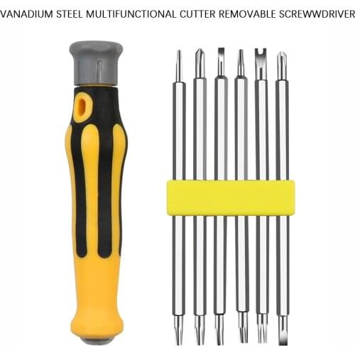 6 IN1 Set Security Tamper Proof Magnetic Screwdriver Drill Bit Hex Torx Screwdriver Bits Flat Head Hand Tools For Home Repair