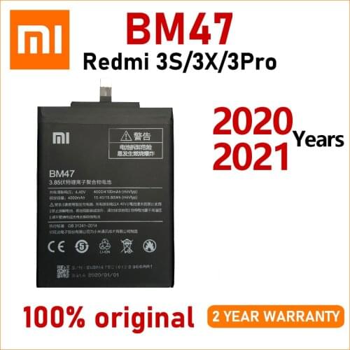 Xiao Mi Original 4000mAh BM47 Battery For Xiaomi Redmi 3 3S 3X Xiao mi Hongmi Redmi 4x Batteries Batteria With Tracking number
