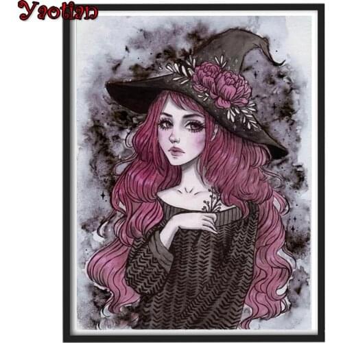 DIY diamond painting Fantasy witch woman cross stitch full mosaic diamond embroidery pattern 5D square round home decoration