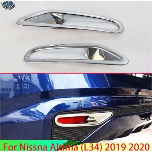 For Nissna Altima (L34) 2019 2020 ABS Chrome Rear Reflector Fog Light Lamp Cover Trim Bezel Frame Styling Garnish