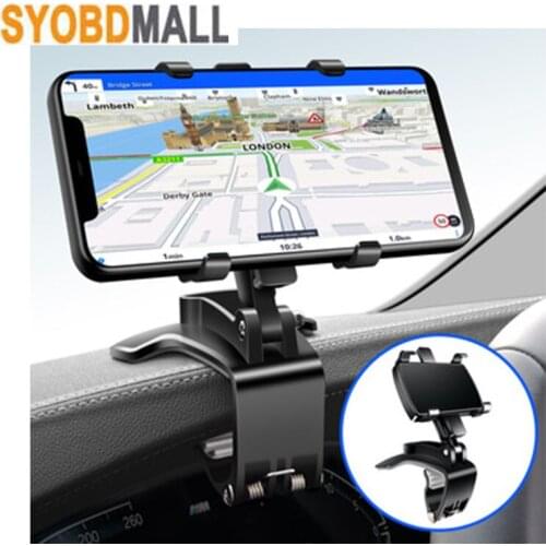 360 Degree Car Mobile Holder for 3-7inch Phone In Dashboard Rear View Mirror Sunshade Baffle Silicone Anti-skid DVR GPS Mount