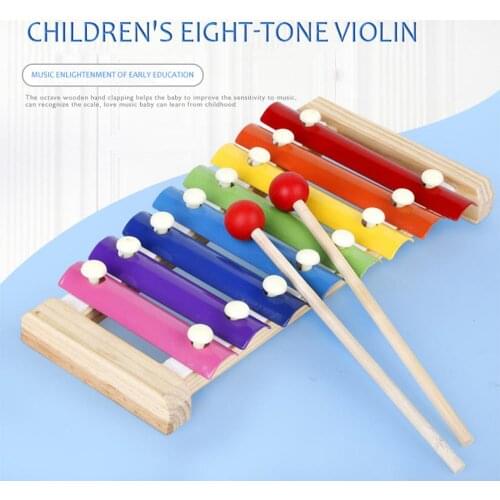 Wooden Octave Xylophone Learning Education Montessori Toy Set Pine Steel Sheet Alpinia Improving Music Cells Baby Birthday Gift