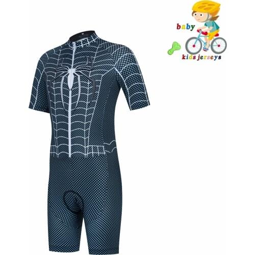 Kid Cycling Jersey Set Siamese Children Geometric Patterns Bike Clothing Boys Summer Bicycle Wear Maillot Ciclismo Hombre Largo