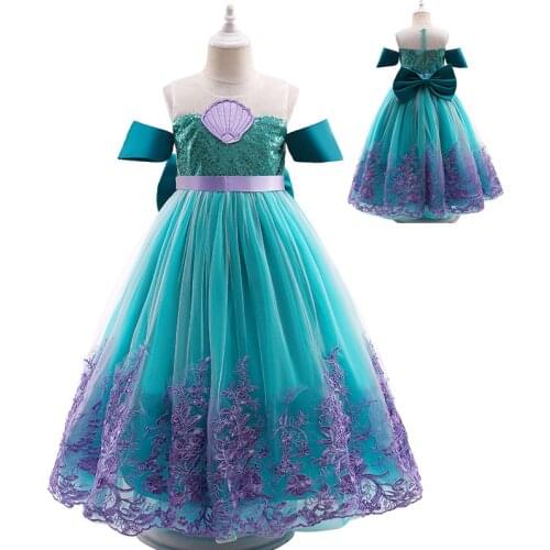 Mermaid Cosplay Costumes Kids Ariel Princess Girl Dress Birthday Gift Halloween Fancy Costume Children Carnival Party Clothes