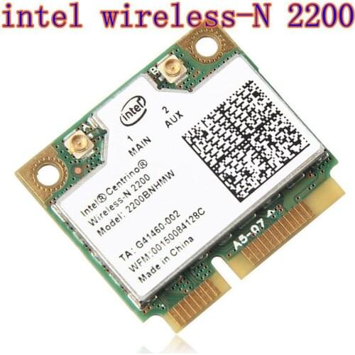 Intel Centrino Wireless-N 2200 2200BNHMW 802.11b/g/n, 300 Mbps 2x2, Single-band Wi-Fi Card