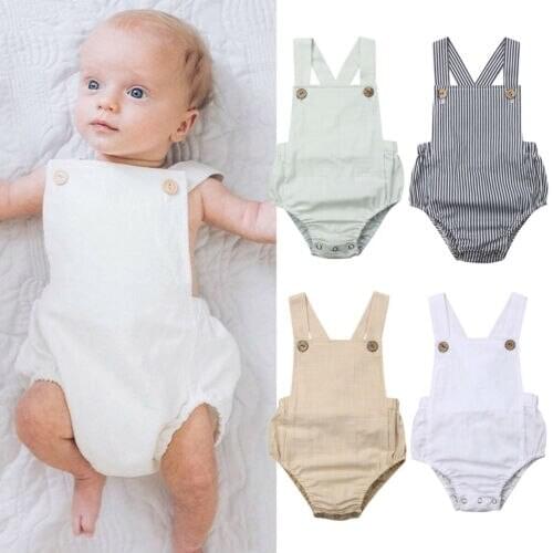 Pudcoco US Stock Summer Newborn Baby Girl 0-3T Cotton Romper Sleeveless Jumpsuit Summer Casual Outfit Clothes