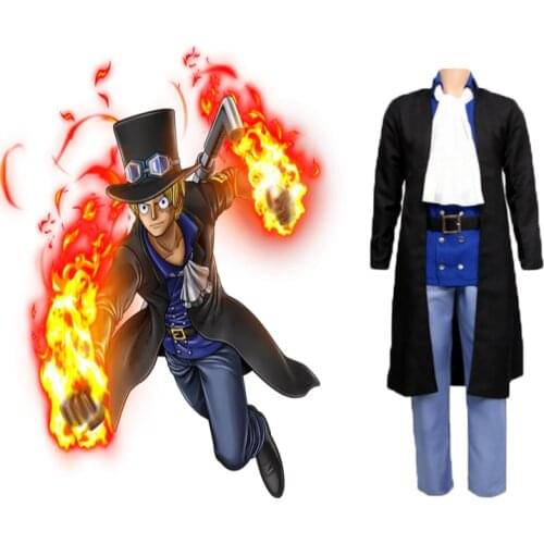 Hot Japanese Anime ONE PIECE Cosplay Costume Sabo Full Sets Uniform Cosplay Costumes Halloween Carnival Party Cosplay Costumes
