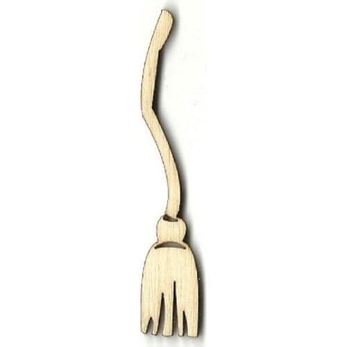 Laser Cut Out Unfinished Wood Shape Craft Supply ``Broom