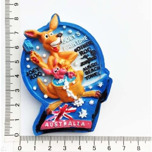 Kangaroo,Australia)Fridge Magnet,Creative Travel Commemorate Crafts 3D Ornaments Magnetism Resin Material Refrigerator Stickers