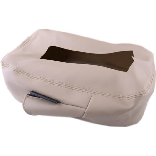 Microfiber Leather Console Lid Seat Armrest Top Cover fit for Silverado Suburban Tahoe Sierra 2007-2013 (Beige)