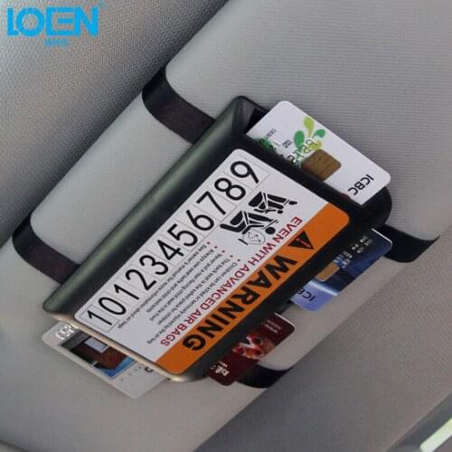 LOEN Multifunction Car Sun visor Temporary Parking phone Number Card holder for chevrolet hyundai lada Nissan ford kia toyota