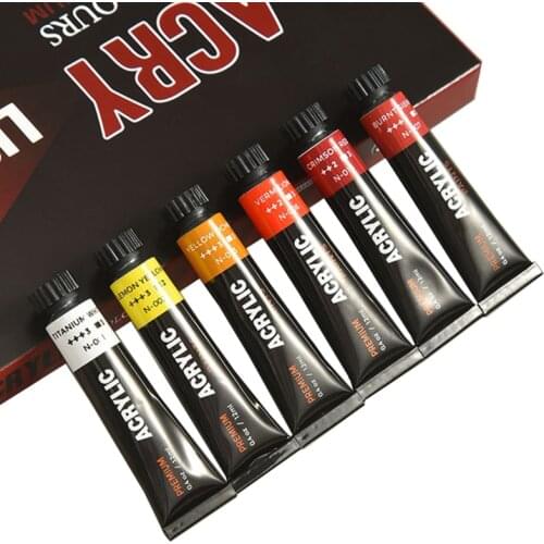 Acrylic Paint Set 12ml Rich Pigments Non Fading Non Toxic Metallic Paints for Artist & Hobby Painters for Canvas Painting