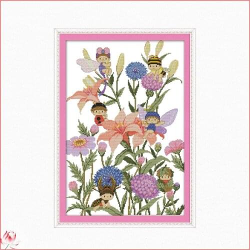 Bee Elves Cross Stitch Kit Embroidery Needlework Decoration Counted 11CT 14CT Printed Stamped Crafts Canvas Thread Gift Sets