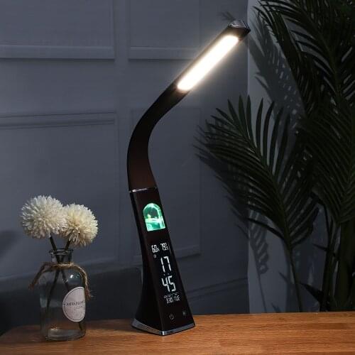Desk Lamp LED Multi-Function Table Lamp Week Calendar Thermometer Multi-Color Temperature LCD Display Table Lamp