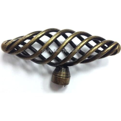 New Rural Antique Bridcage Cabinet Drawer Handle Vintage Furniture Hardware Bronze Kitchen Knob Drawer Knob Closet Knob Bar Pull