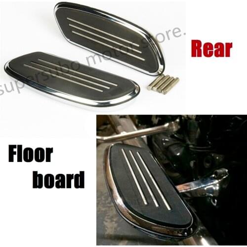 Chromed Rubber Streamline Rear passenger Footboard For harley Touring Electra Street Road Glide 93-17