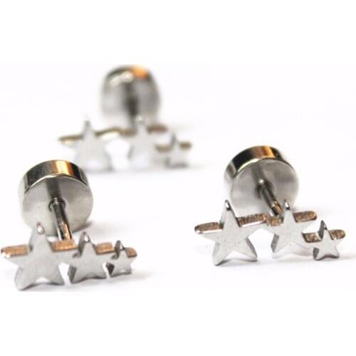 A Pair Girls Stud Earrings Silver Star Butterfly Stainless Steel Earrings Fashion Jewelry Ear drop Personality Party Gifts