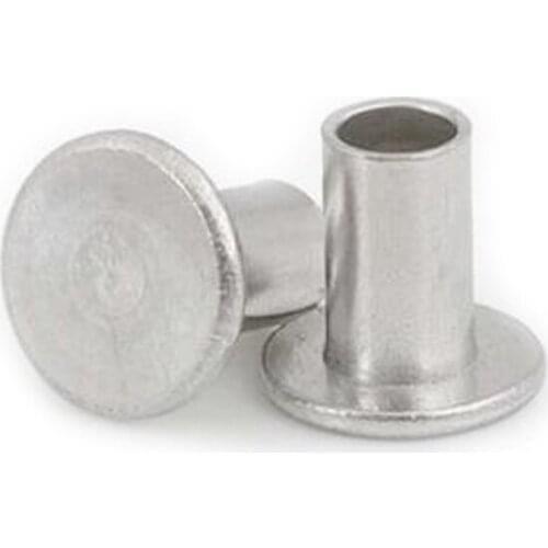 90pcs M3 Aluminum Flat Head Semi-Tubular Rivets Hollow Riveting Nail Half Hollow Rivet Percussion Riveted Nail GB875 4mm-9mm