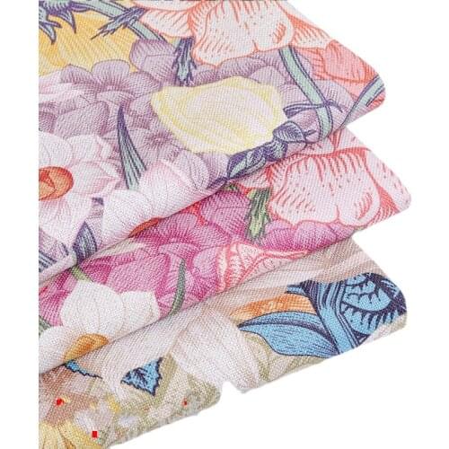 Wide 58" Thick Printed Polyester Linen Upholstery Sofa Fabric Tablecloth Soft Bag Chair Cover Slipcover Diy Material By the Yard