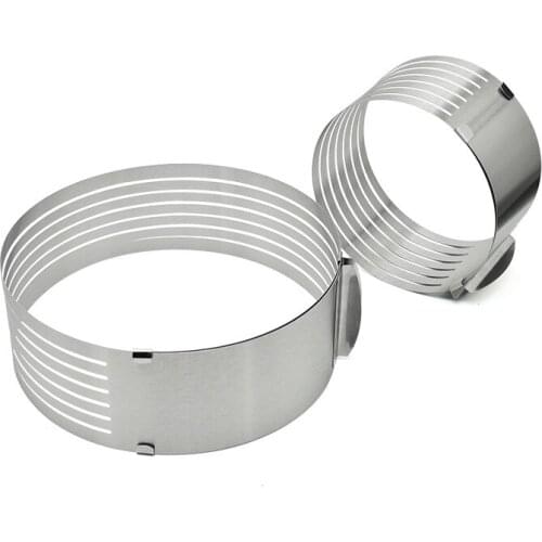 Layer Cake Cutter Slicer Stainless Steel Adjustable Retractable Round Bread Cake Ring Slicer Baking Mold XHC88