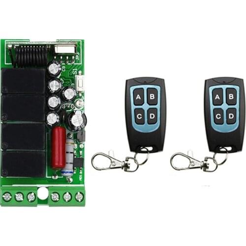 Universal Wireless Remote Control AC110V 220V 4CH 10A Relay Receiver Module RF Switch Remote Control For Gate Garage Opener