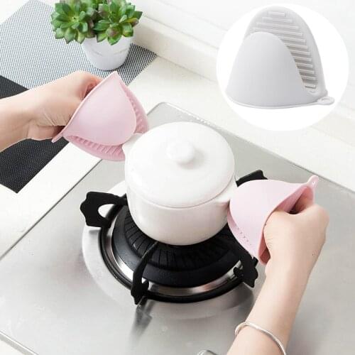 1Pc Thicken Silicone Anti-scald Gloves Dish Holder Kitchen Insulation Tray Dish Bowl Baking Oven With Hand Clip