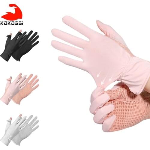 KoKossi Sun Protection Cycling Gloves Breathable Ice Slik Men Women Driving Hiking Fishing Protect Hand Non-slip Anti-UV Gloves