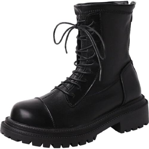 2021 summer new style Martin boots women casual round toe thick heel short tube motorcycle boots