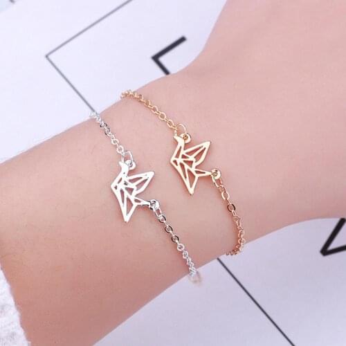 Women Fashion Hollow Pigeon Charm Chain Bracelet Adjustable Bangle Jewelry Gift