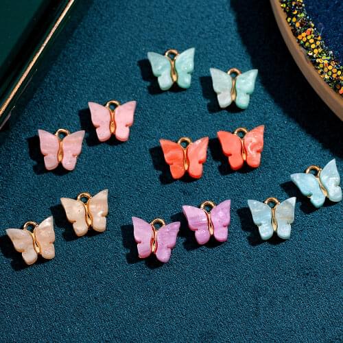 10Pcs/set 2020 Trendy New Color Mixing Butterfly Jewelry Accessories for Making DIY Earring Necklaces Bracelet Anklet Jewelry