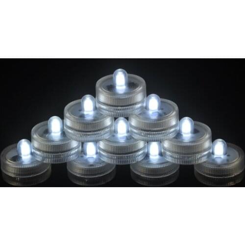 120pcs/Lot 3CM Mini LED Submersible Lights 2pcs CR2032 Batteries Waterproof LED Candle Tea Light for Wedding Party Events Decor