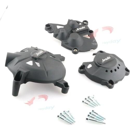 Arashi LOGO For Kawasaki NINJA ZX-6R Engine Cover Set Guard Protector Engine Case Cover Guard 2009-2016