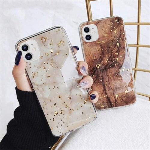 Ottwn Marble Phone Case For iPhone 11 12 Pro Max X XR XS 6 6s 7 8 Plus 12 Mini SE 2020 Luxury Gold Foil Vintage Pattern Fundas