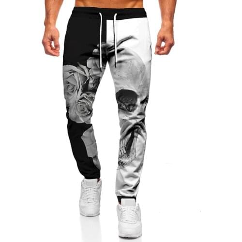 3d Black White Skull Print Sweatpants Men Women Jogger Pants Unisex Street Casual Trousers Cool Hip Hop Sweatpants Large S-6XL