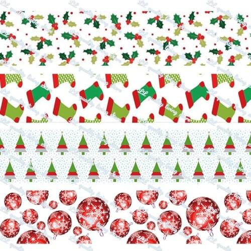 Custom 7/8"-3" hot transfer printed christmas grosgrain ribbon 22-75mm 50 yards christmas decorations gift wrapping diy bows