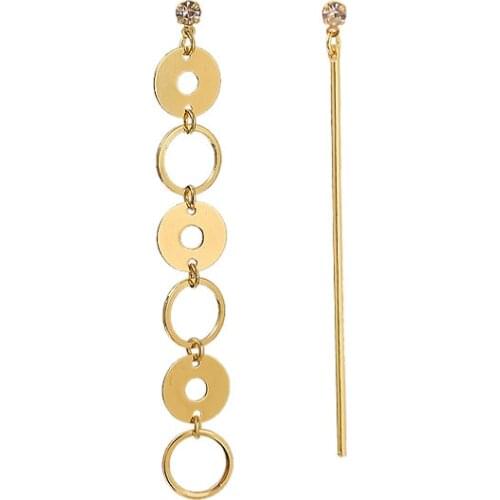 European And American Exaggerated Statement Multi-layer Circle Fashion Asymmetric Long Sexy Versatile Earrings Earrings Womens