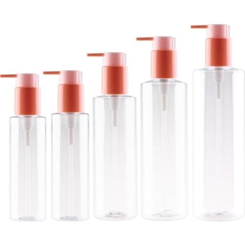 100ML 120ML 150ML 200ML 250ML X 24 Lotion Bottles With Orange Lotion Pump Liquid Soap Washing Dispenser Cosmetic DIY Container