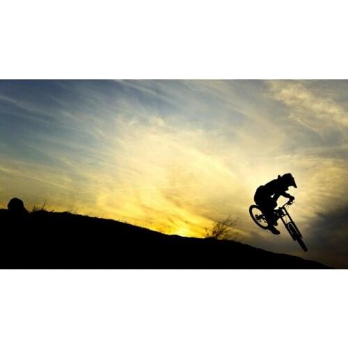 Mountain Bike Off-road Cycling 2 Silk Fabric Wall Poster Art Decor Sticker Bright