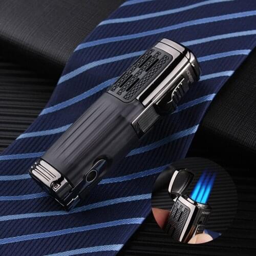 Jobon Visi Gas Lighters Metal Mini Jet Unusual Lighters Butane Four Torch Turbo Smoke Cigarette Lighter Gadgets For Men