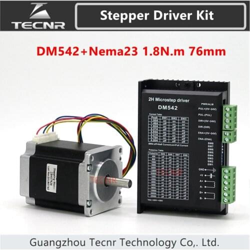TECNR DM542 stepper motor driver kit with Nema23 motor 76mm 3A 1.8N.m