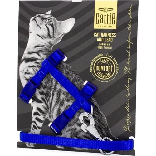 Adjustable Cat Breast and Stretch Set 1x25-40cm Royal Blue Harness Mesh Breathable Puppy Animal Accessories High Quality