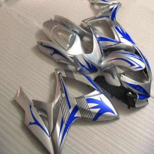 Motorcycle Fairings Kit Fit For gsxr600/750 2006-2007 Bodywork Set High Quality Abs Injection New Blue sliver