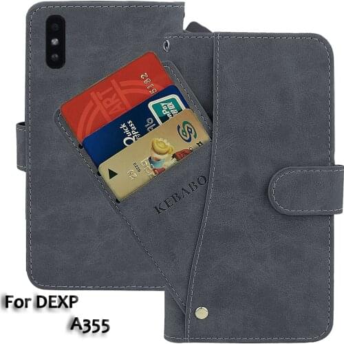 Leather Wallet DEXP A355 Case 5.45" Flip Fashion Luxury Front Card DEXP A355 Cases Cover Magnetic Phone Bags