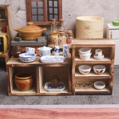 Small Mini Kitchen Tools Short Video Shooting Cooking Farmyard Can Eat Real Cooking Retro Ceramic Pot Cooking Simulation Kitchen