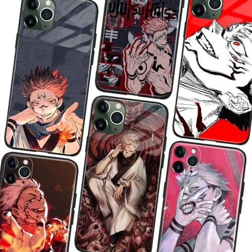 Ryomen Sukuna Jujutsu Kaisen Glass Soft Silicone Phone Case FOR iPhone SE 6s 7 8 Plus X XR XS 11 12 Mini Pro Max Cover Shell