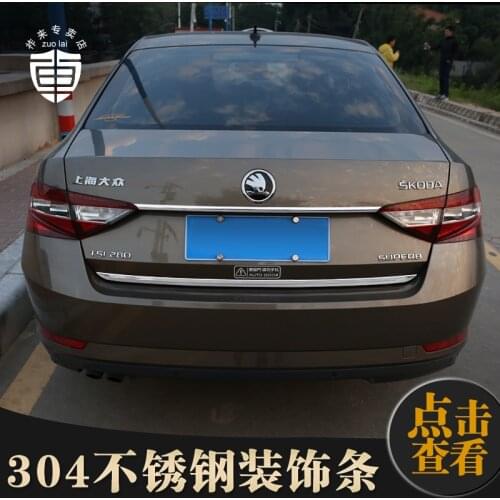 Tailgate Rear Door Bottom Cover Molding Trim Stainless Steel back door trim car Accessories for Skoda superb2016-2018Car-styling