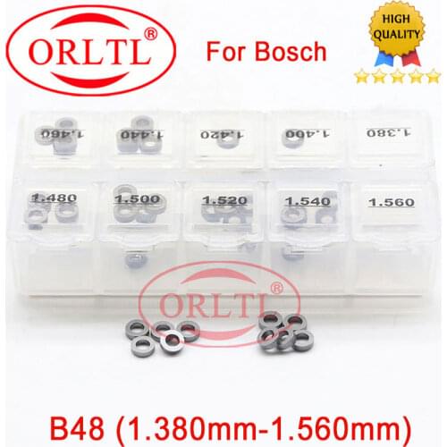 ORLTL Common Rail Injector Adjustment Washers B48 Shims Size 1.38MM-1.56MM For Repair Kit Gasket