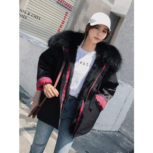 New thick warm natural fox fur coat fur detachable fox liner coat ladies winter warm double-faced fur