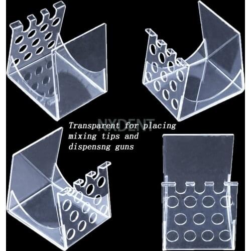 1Set Dentist Acrylic Organizer Holder Case Transparent Dental Adhesive Resin Placement Syringe Frame For Dentistry Supplies